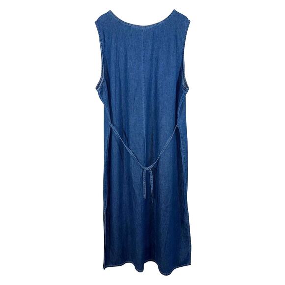 Vintage 90's M.P.H. Blues Women's 3x Denim Jean Maxi Dress Floral Embroidery - Picture 2 of 4